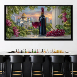 Gilded Reflections Vineyard Balcony - NicheCanvas