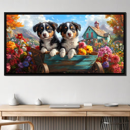 Puppy Paradise in Bloom - NicheCanvas
