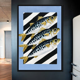 Golden Finned Trio of Tides - NicheCanvas