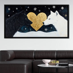 Golden Heart Winter Wolves- - NicheCanvas