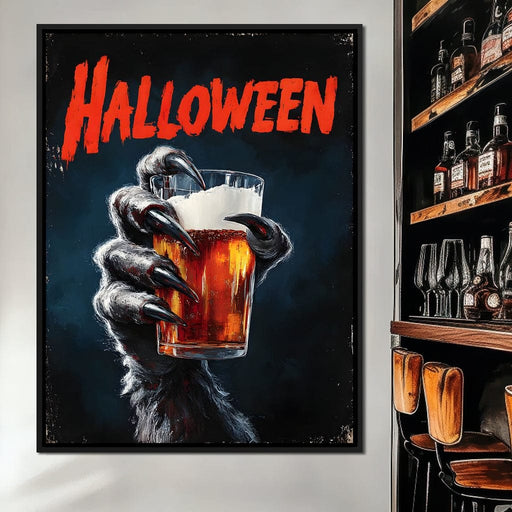 Werewolf Cheers Halloween Pint Canvas Print