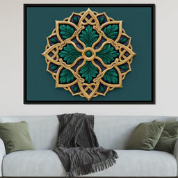 Gilded Emerald Knot Medallion - NicheCanvas