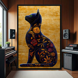 Floral Feline Harmony - NicheCanvas