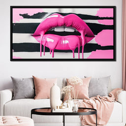 Luscious Pink Tantalizing Lips - NicheCanvas