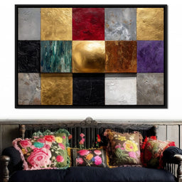 Gilded Mosaic Color Blocks - NicheCanvas