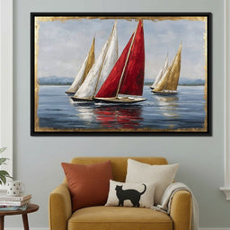 Bold Regatta On Open Water - NicheCanvas