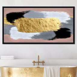 Modern Gold Brushstroke Abstract - NicheCanvas