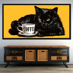 Black Cat Black Coffee - NicheCanvas