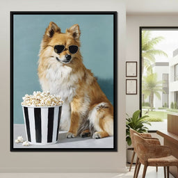 Cool Pomeranian Popcorn Night - NicheCanvas