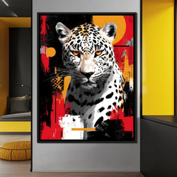 Golden Sun Leopard Stare - NicheCanvas