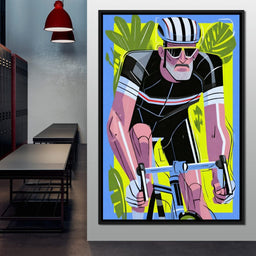 Pedal Power Retro Cyclist - NicheCanvas