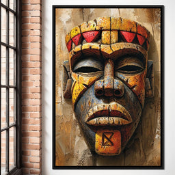 Ancient Tribal Mask Vibrance 40x60 - NicheCanvas