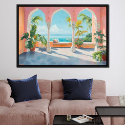 Sunlit Terrace Paradise View - NicheCanvas