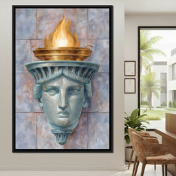 Liberty Torch Flame Portrait - NicheCanvas