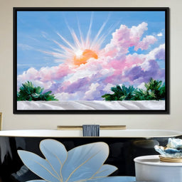 Magnificent Sun Over Clouds - NicheCanvas