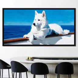 Oceanic Vista Canine Majesty - NicheCanvas