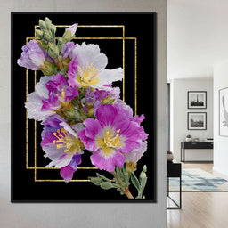 Golden Frame Petal Radiance - NicheCanvas