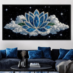 Celestial Lotus over Starlit Cloud - NicheCanvas
