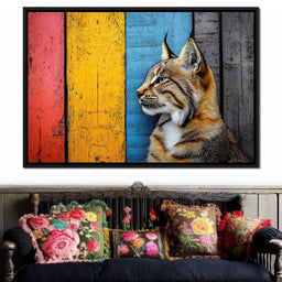 Wild Elegance Against Color Stripes - NicheCanvas