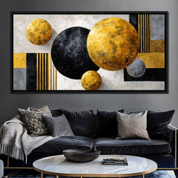 Modern Gold Geometric Orbs - NicheCanvas