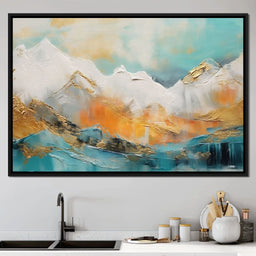 Golden Peaks Dawn Mountain Escape - NicheCanvas