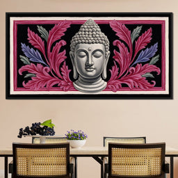 Peaceful Buddha Floral Tranquil Zen - NicheCanvas