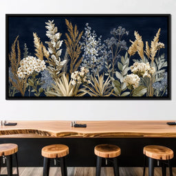 Midnight Botanical Bouquet - NicheCanvas