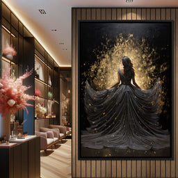 Ethereal Flight in Sparkling Gown - NicheCanvas