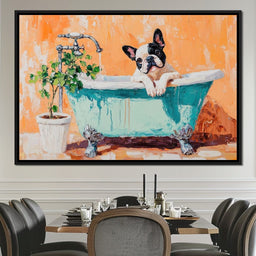 French Bulldog in the Tub - NicheCanvas
