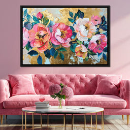 Golden Royal Flowers 02 - Wildrose Creations - NicheCanvas