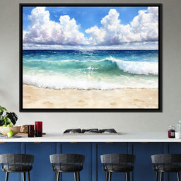Ocean Waves Sunlit Horizon - NicheCanvas