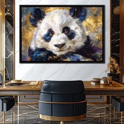 Golden Panda Daydream Portrait - NicheCanvas