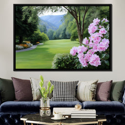 Verdant Meadow's Floral Embrace - NicheCanvas