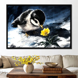 Chick Ponders Golden Bloom - NicheCanvas