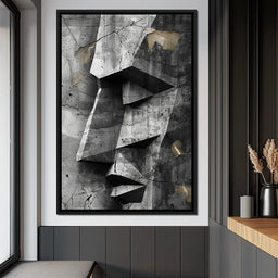 Monochrome Geometric Echoes - NicheCanvas