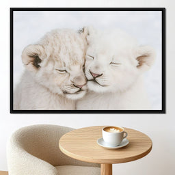 Cub Companions Embrace Tenderly - NicheCanvas