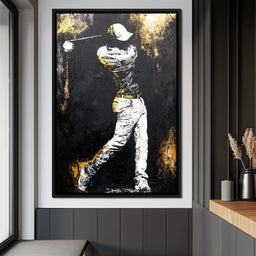 Golf Profile in Black - NicheCanvas
