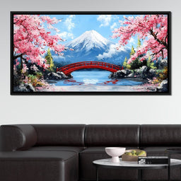 Cherry Blossom Bridge Tranquil Majesty - NicheCanvas