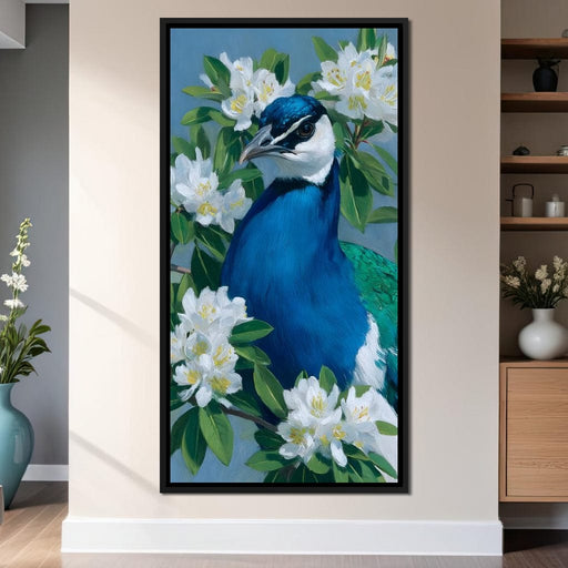 Peacock Radiance Blossoms Canvas Print