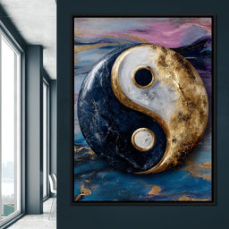 Golden Yin Yang Balance Flow - NicheCanvas