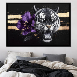 Tiger Roar of the Violet Stripes - NicheCanvas