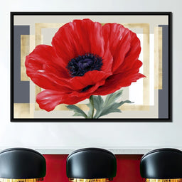 Bold Poppy Bloom Portrait - NicheCanvas