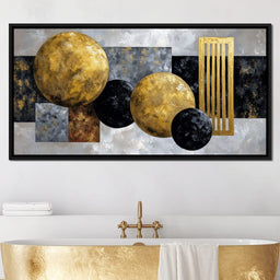 Golden Geometric Orbits - NicheCanvas