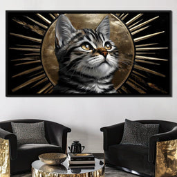 Golden Halo Tabby Cat Reverie - NicheCanvas