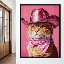 Pink Rodeo Cat Swagger - NicheCanvas
