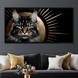 Golden Feline Radiant Majesty - NicheCanvas