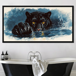 Panther's Luminous Gaze - NicheCanvas