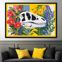 Dinosaur Elegance Flora Fusion - NicheCanvas