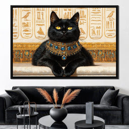 Egyptian Feline Elegance - NicheCanvas