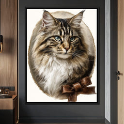Blue Eyed Tabby Cat Portrait - NicheCanvas
